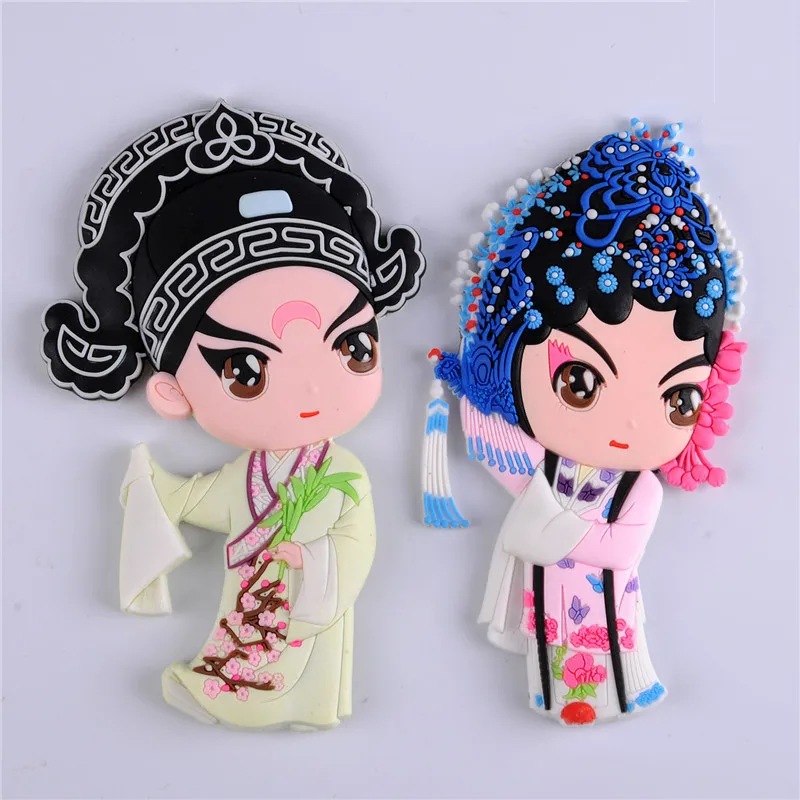 Fridge Whiteboard Magnetic Sticker Microwave Fridge Magnets Decorative Chinese Cartoon Opera Portrait Big King Queen Princess