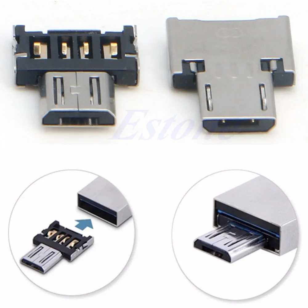 Переходник Micro USB (штекер)/USB (гнездо), 2 шт., OTG, преобразователь для планшет Android, телефон, для ПК, Прямая поставка