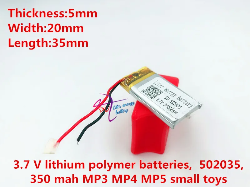 Supply polymer lithium battery 502035 3.7V 052035 350MAH MP3 MP4 MP5 battery bluetooth headset battery