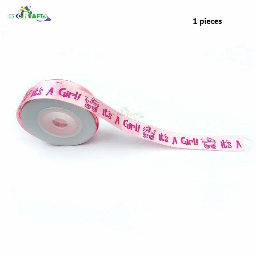 10Y It is a Boy Girl Printed Ribbon Baby Shower Christening Satin Ribbon Gift Packing DIY Crafts Christmas Ribbons