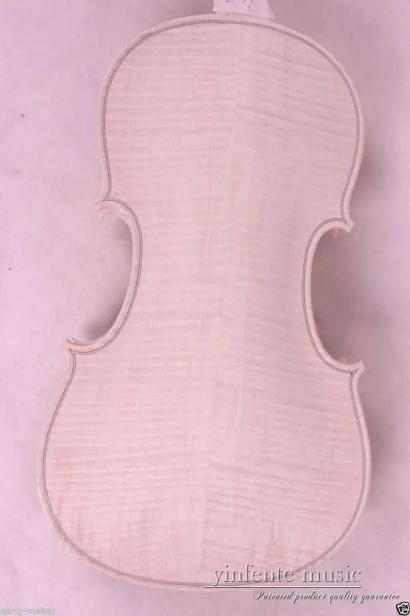 1pcs 4/4 violin unfinished Flame maple Russian spruce top White Violin Body#2037