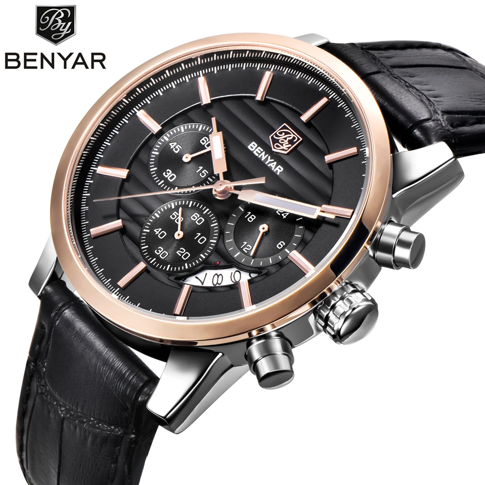 Reloj Hombre BENYAR moda cronografo Sport orologi da uomo Top Brand Luxury Business orologio al quarzo orologio Relogio Masculino