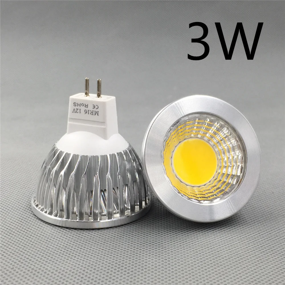 4PCS/Lot MR16 COB LED lamp 12v MR16  3W 5W 7W Warm White 2700K 3000K 4500k 6000k cool white Downlight  Spot Light Bulb Lamp