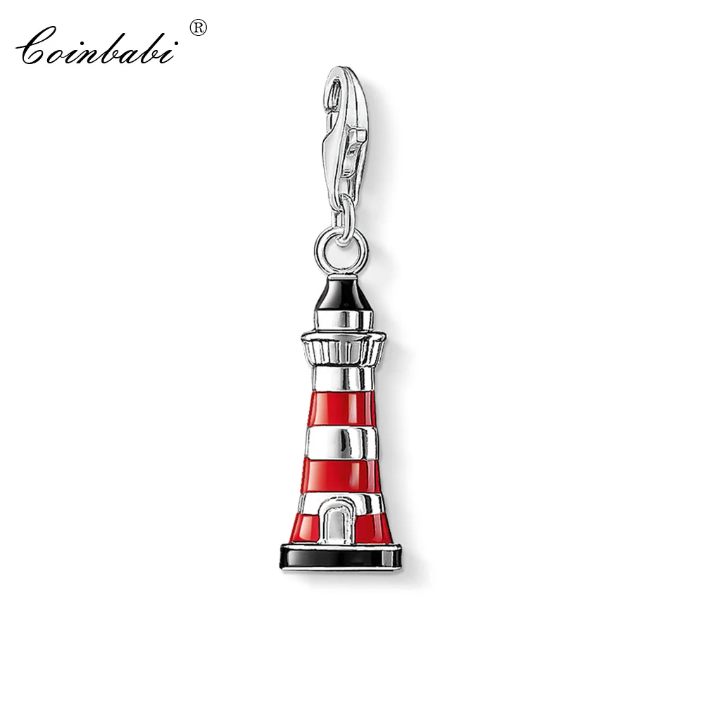 Charm Pendant Lighthouse,2018 Fashion Jewelry Cute Real Authentic 925 Sterling Silver Gift For Women Men Fit Bracelet