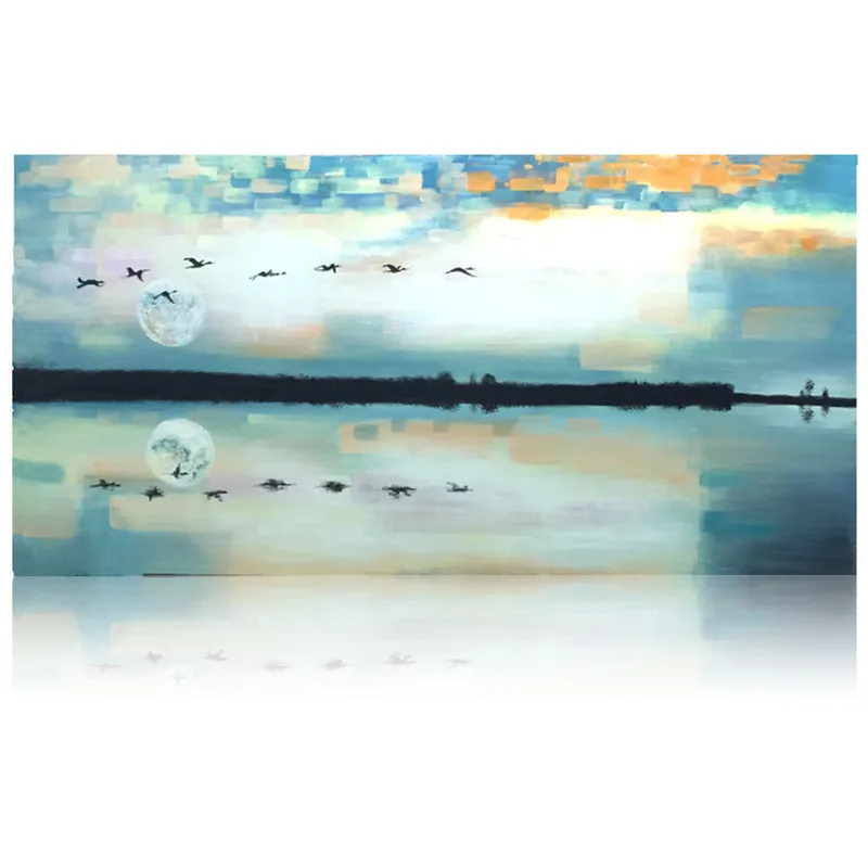 

Natural beauty oil painting Hand Painted Modern seagulls sky Oil Painting on CanvasWall Decor Landscape oil painting Room Decor