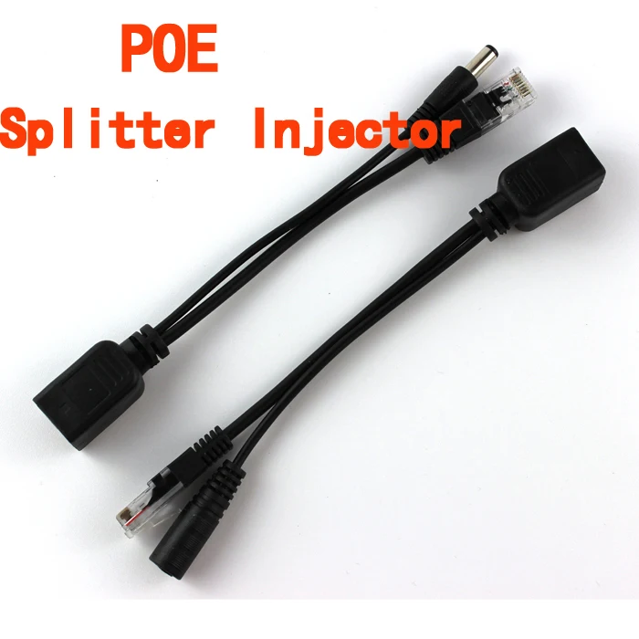 Tape screened POE Adapter cable, POE Splitter Injector kit For IP Camera Up to 30M Working range