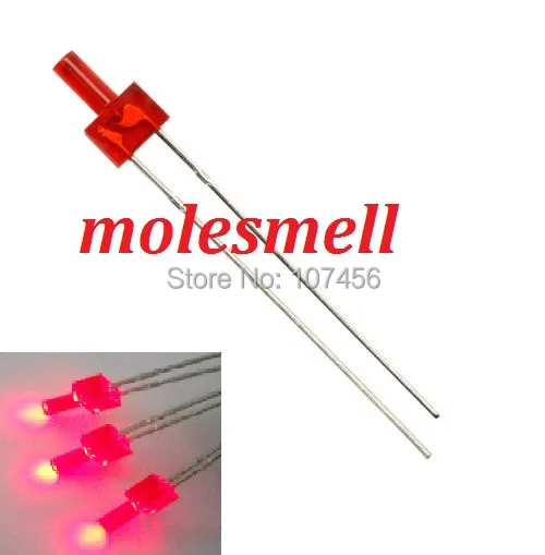 1000pcs New 2mm flat top diffused Red Diffused LED  Leds Light Red Lens