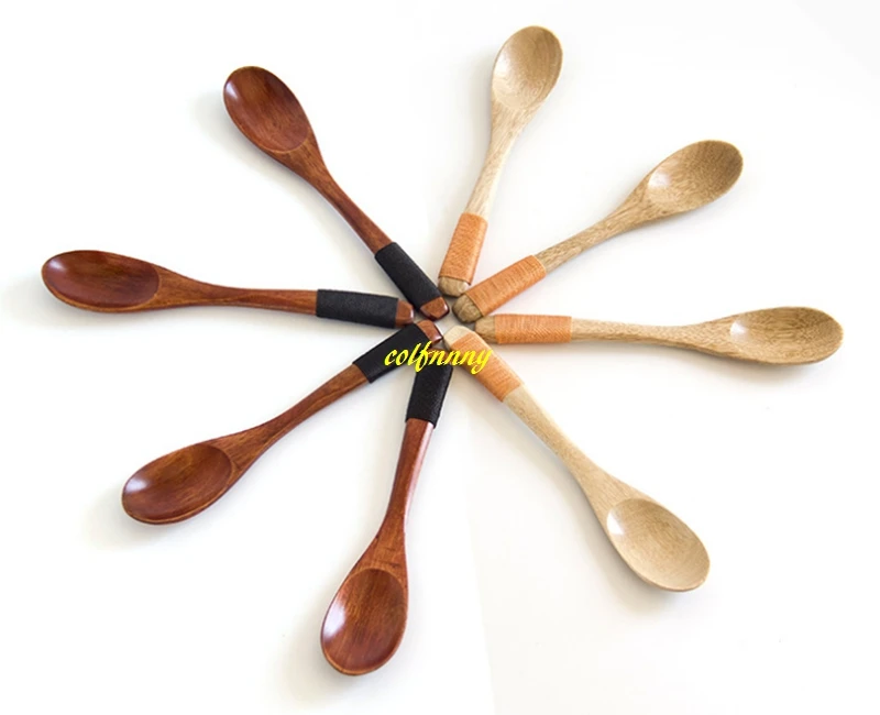 100pcs/lot 15*2.8cm Naturel Wooden Coffee Tea Sugar Salt Spoon Scoop Kitchen Utensil Wood Jam Spoon