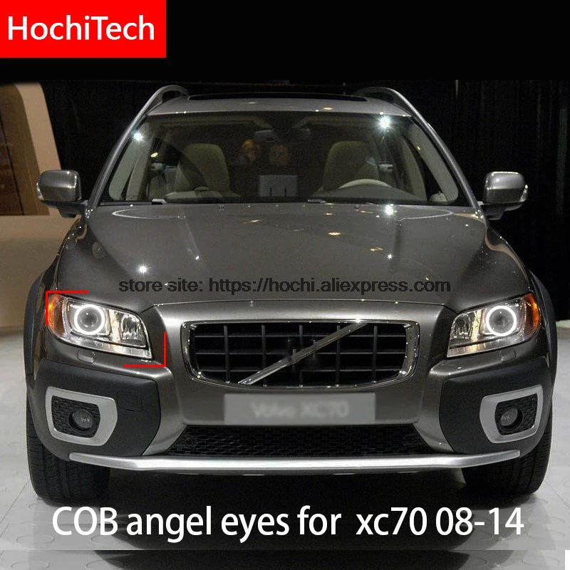 For Volvo XC70 2008 2011 2012 2014 COB Led day Light White  Cob Led Angel Eyes Ring Error Free Ultra bright