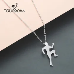 Todorova Figure Running Men Pendant Necklace Runner Marathon to Run Charms Necklace Women Inspiring Sport Jewelry