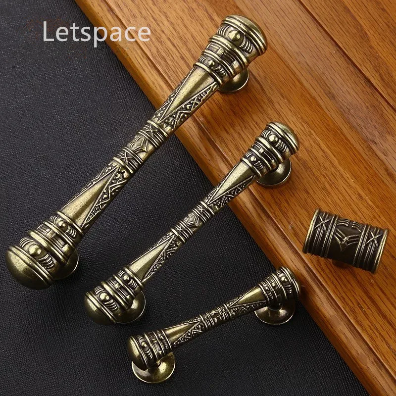 

Bronze Kitchen Cabinet drawer Pulls 5"Antique Brass Zinc Alloy Dresser cupboard Knobs Vintage Furniture door Handles Pulls 96mm