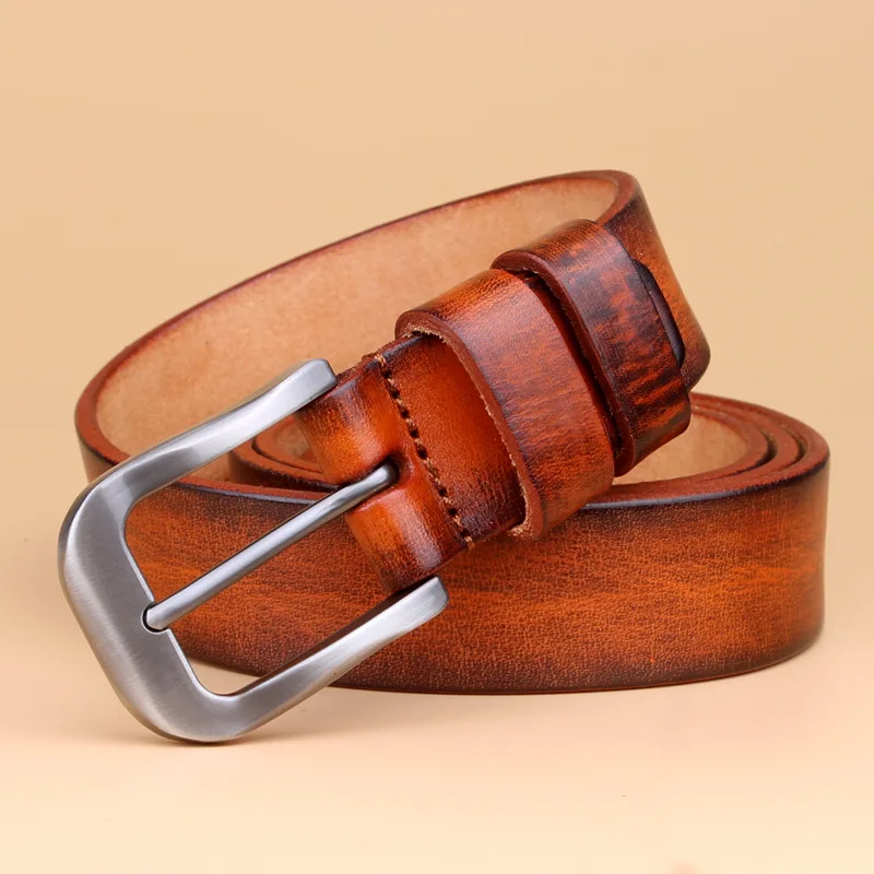 New Genuine Leather Belts For Women Fashion Pin Buckle Woman Belt High Quality Frist Layer Cowskin Jeans Strap Cinto Feminino