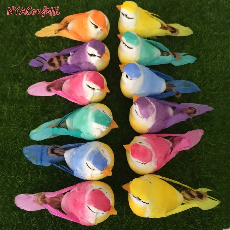 

12PCS,8.5*4*3CM,Artificial Mini form Bird with real feathers,Decorative fake Birds DIY Wedding party Home Decoration,Xmas decor