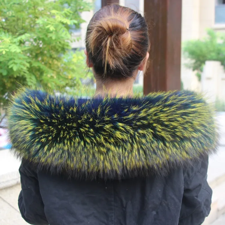 2020 winter new wild fur scarf unisex super real raccoon fur collar fox hat scarf