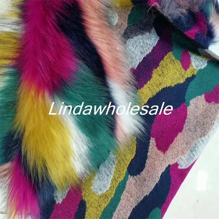 Faux fur fabric,Jacquard plush multi-color rainbow faux fur fabric,fabric upholstery,felt cloth,170cm*90cm(one yard)/pcs