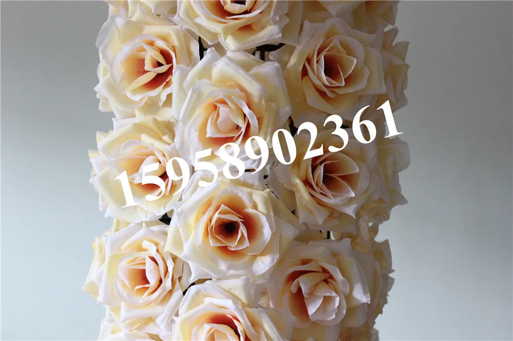 SPR champagne-Big rose petals Wedding road lead flowers Bouquets Wedding road cited flowers and arch decoration