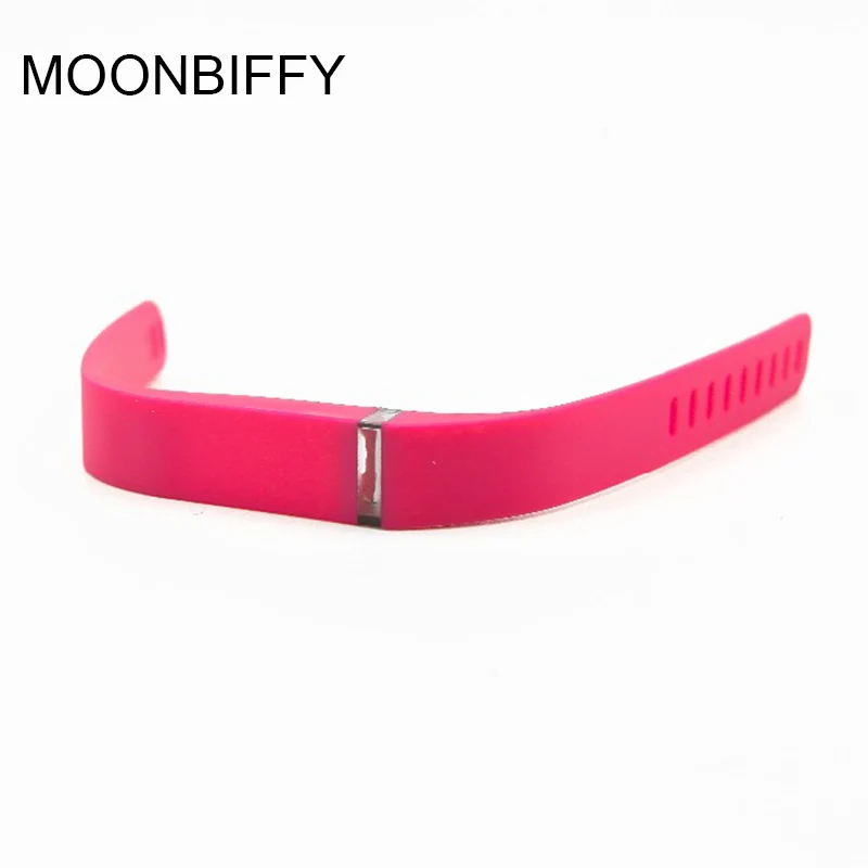 MOONBIFFY Colorful Replacement Silicone Strap Wristband Smart Band watchband without Metal Clasps (No Tracker) for Fitbit Flex