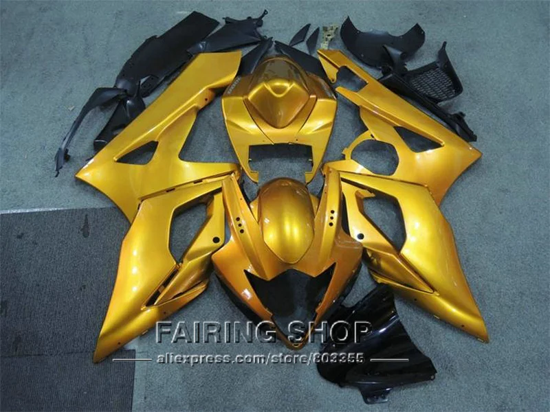 Injection molding bodywork fairing kit for Suzuki GSXR1000 05 06 gold black fairings set GSXR 1000 2005 2006 VN39