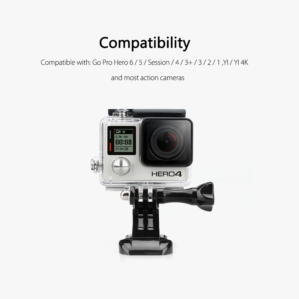 Vamosn for GoPro Accessories J-Hook Buckle Tripod Mount For GoPro Hero 12 11 10 9 8 7 6 5 for Insta360 for DJI  SJ400 for Yi