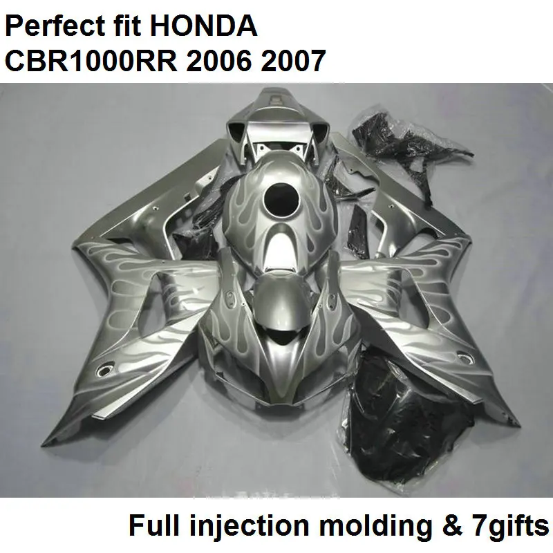 

Injection molded fairing for Honda CBR1000RR 06 07 silver bodywork parts fairings kit CBR 1000RR 2006 2007 NV28