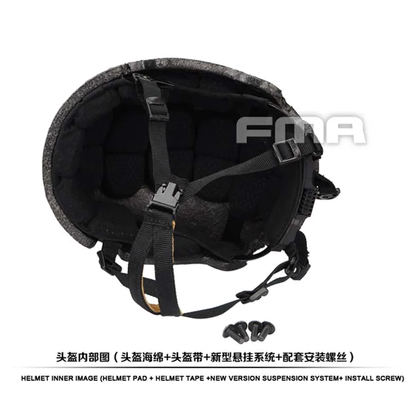 Outdoor FMA New Helmet Suspension System and high level Memory Pad Foam for Ballistic helmet TB1050 BK/DE/FG