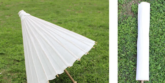 Wedding Parasols Paper Parasol Sun Umbrellas Accessories Handmade 33'' Diameter Solid Color  Chinese Straig jk23