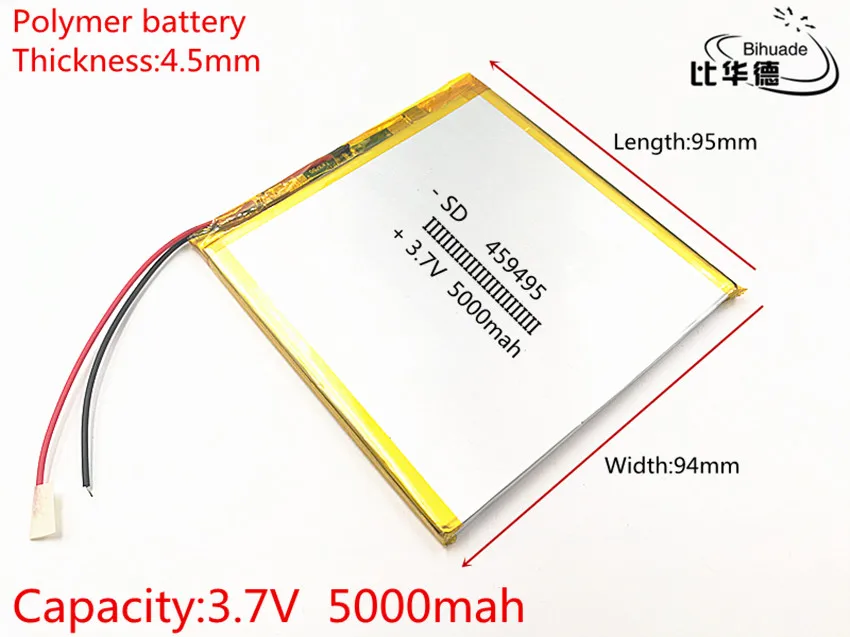 10pcs/lot 3.7V,5000mAH 459495 (polymer lithium ion battery) Li-ion battery for tablet pc 7 inch 8 inch 9inch