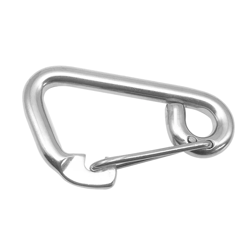 1Pcs Silver Multifunctional Spring shap Quick hook Chain Fastener Hook Carabiner Stainless Steel Repair Hiking Camping Dog Chain