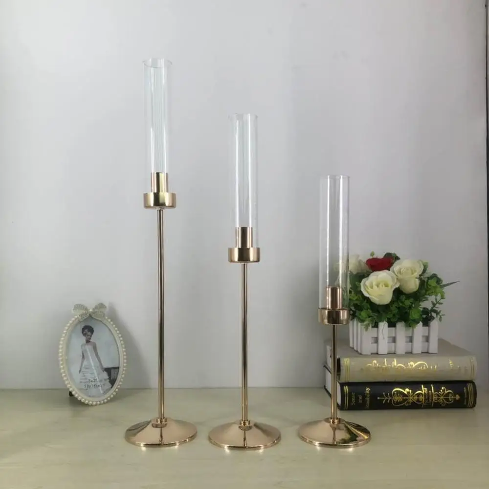 

IMUWEN Metal Candle Holder Gold Candelabra Fashion Wedding Candle Stand Exquisite Candlestick Table Home Decor