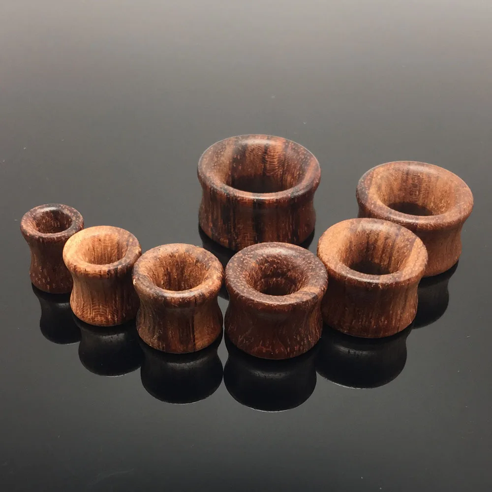 2pcs fashion flesh tunnels ear plugs big gauge piercing expander brown Bubinga rose wood 8mm-20mm piercing body jewelry for men