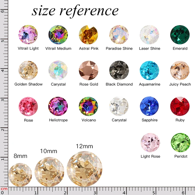 Craft Gems Flower Rose Gold Decoration Crystal Rhinestone K9 Best 50Pcs Color Strass Pointback Crystal Diy 3D Nail Art Excipient