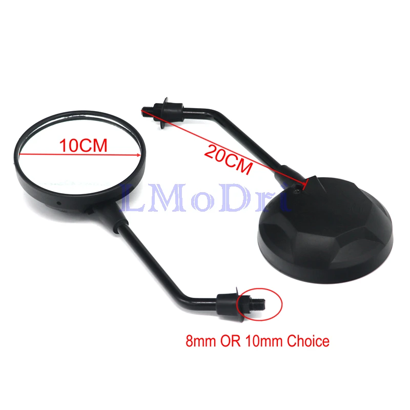 LMoDri Motorcycle Rear View Mirror Universal Scooter Back Mirrors Electric Bicycle Moped Side Mirror 8mm 10mm Round Covnex