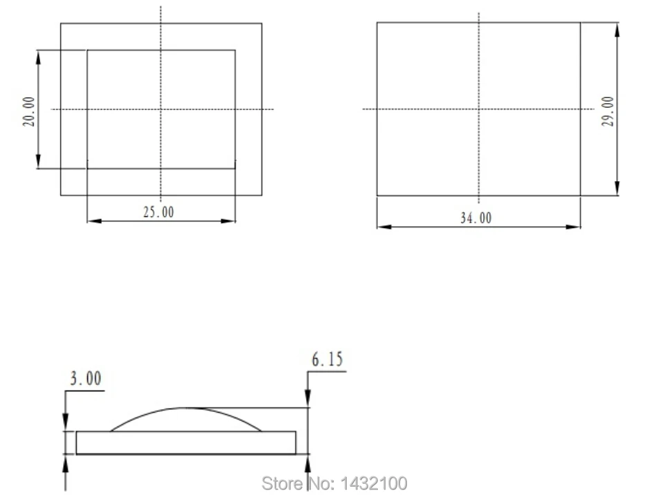 2~ 80 degree Square Led lens for CREE-OSRAM-Luxeon-Bridgelux-Seoul-Citizen COB LEDs(HX-F34DTA)