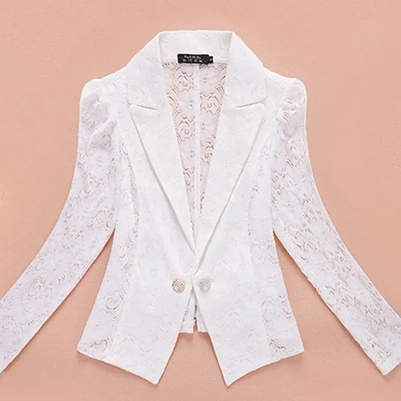 

Women Blazers Suit Lace Patchwork Embroidered elegant outerwear women casual