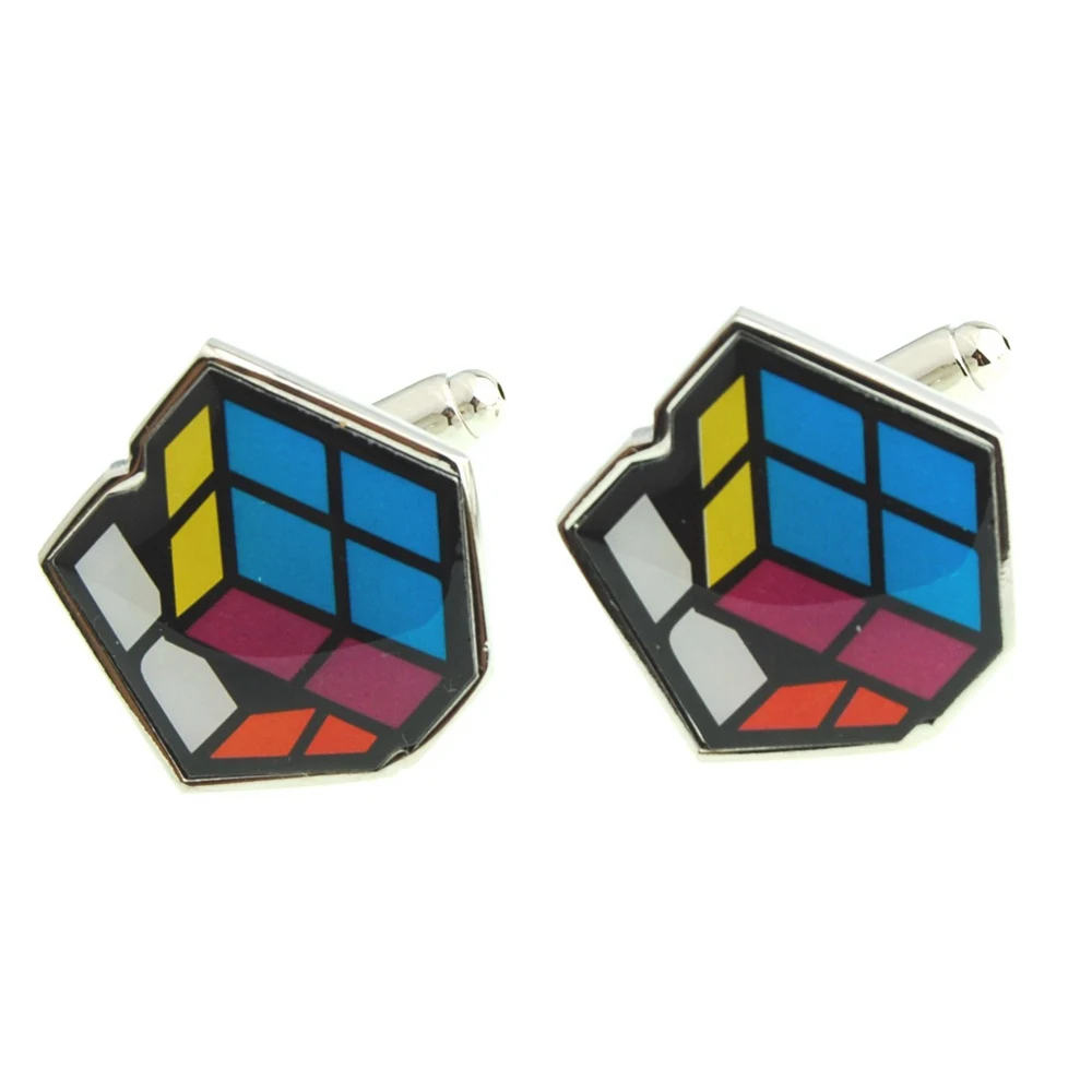 YH-1913  Novelty Magic Cube,Jigsaw Puzzle Pieces,Cross Cufflinks