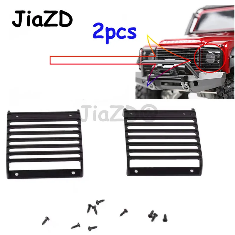 

2PCS Front Light Guards Grille Parts Black Metal For TRA... TRX-4 for Land Rover Defender 1/10 Rc Car with Screws Protect Light