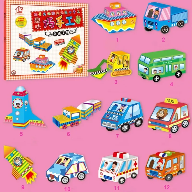 12 pz/set cartone animato animale Origami carta bifacciale arte sfondo bambini fai da te creatività artigianale per bambini Origami carta regali per bambini