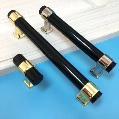 

3.75'' 5'' 6.3'' Drawer Handle Acrylic Knobs Handles Black Gold Dresser Pulls Kitchen Cabinet Door Handle Pull Knob Hardware