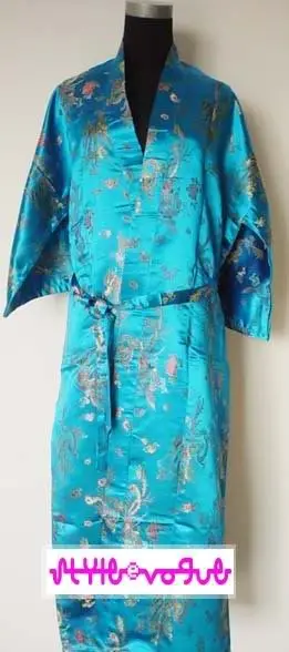 Ladies Robes Chinese Kimono Robe Satin Dragon Phoenix Bath Robe With Belt Sleepwear Robes S M L XL XXL XXXL -WR0028