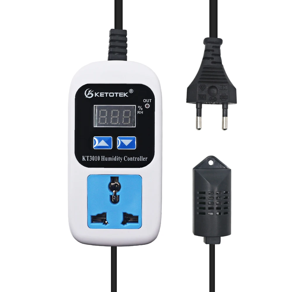 0 ~ 99% RH presa regolatore di umidità digitale per igrostato igrometro uscita controllo umidità 110V 220V 10a con sensore di umidità