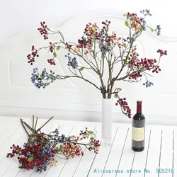 1 PCS Flexible Long Soft Stem Beautiful Artificial Bush Berry Branch Home Decoration Gift F442