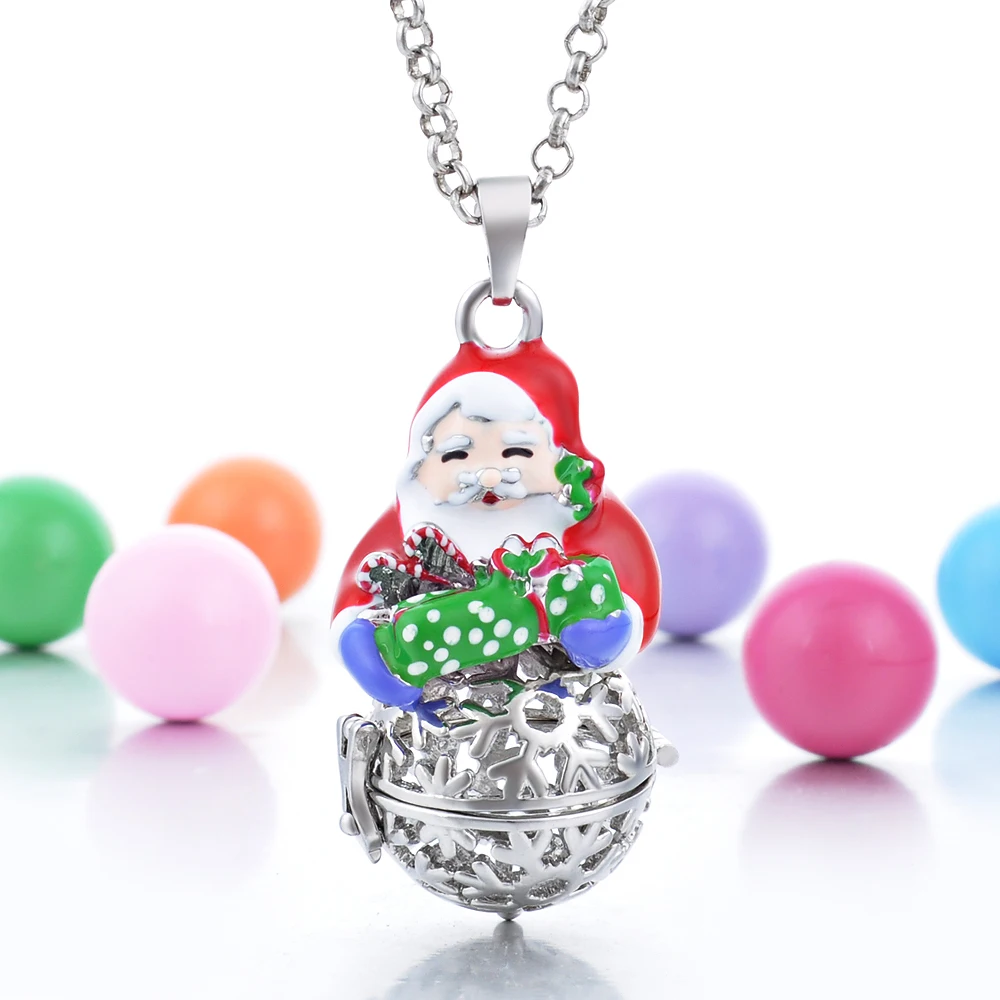 Vocheng Santa Claus Angel Bola Mexico Chime Music Ball Locket Necklace Vintage Necklace for Pregnant Women VA-100