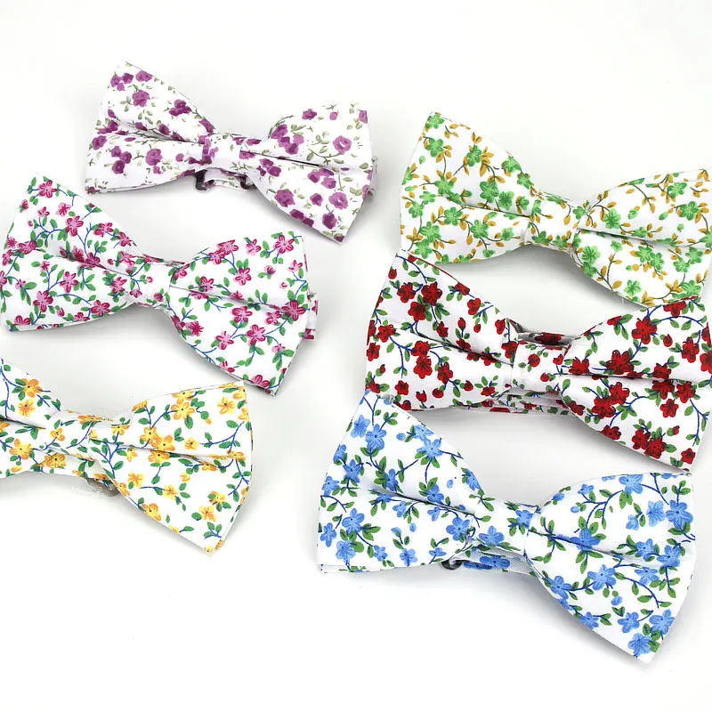 Brand New Men Fashion Flower Print Polyester Bow Tie Wedding Suit Bowtie For Man Male Neckwear Fashion Butterfly Gravata Necktie