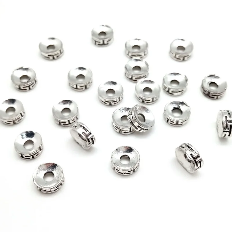 30pcs/lot 7*3mm T Pattern Concave Shape Zinc Alloy Metal Spacer Beads for DIY Bracelet Necklace Jewelry Findings Making image 4