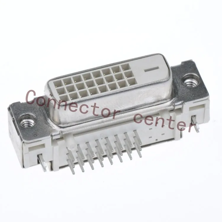 High Quality DVI Connector DVI 24+1 Female Right Angle With Metallic Shield