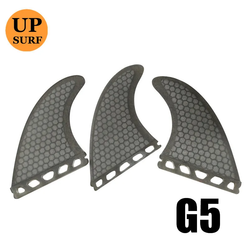 Tri Fin Set Enkele Tabs Vinnen S/M/L Surf Vinnen Surfplank Fin Oranje/Geel/Blauw/Grijs/Groen Met Zwart Logo Honingraat Glasvezel