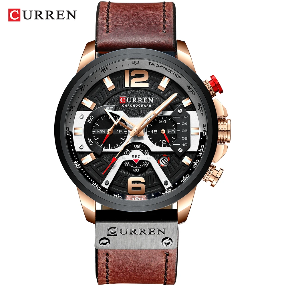 CURREN Mens Watches Top Brand Luxury Sports Quartz Clock Creative Watch Men Waterproof Fashion Casual Watch Relogio Masculino