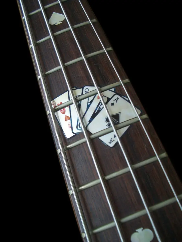 For BASS Fretboard Markers Inlay Sticker Decals - Playing Card Black/White