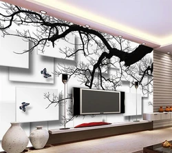 Beibehang özel duvar kağıdı TV arka plan duvar oturma odası yatak odası 3d duvar kağıdı üç boyutlu ağaç kutusu arka plan duvar resmi