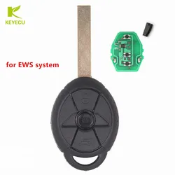 KEYECU Replacement EWS Remote Key Fob 433MHz/315MHz ID44 Chip for BMW Mini Cooper S and Mini One, R50 and R53 2004 2005 2006